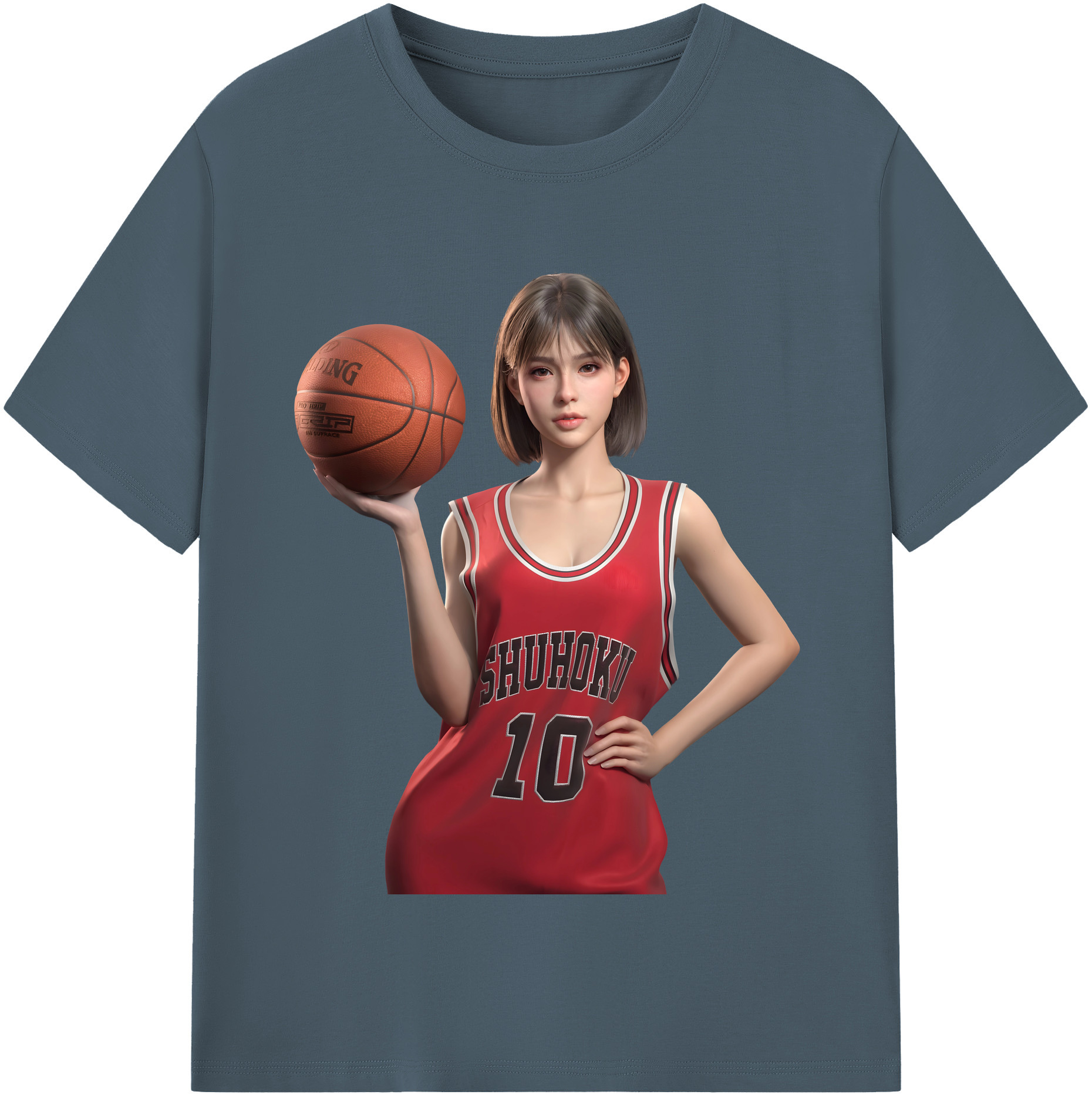 SLAM DUNK／スラムダンク 綿100％半袖Tシャツ（フロントプリント）